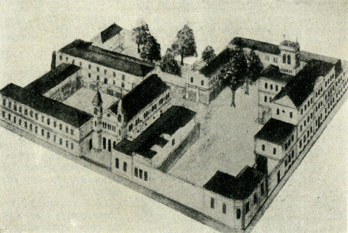 Colegio Po IX de artes y oficios en 1899.
